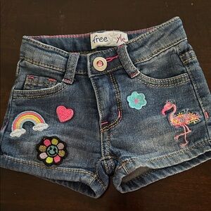 Freestyle Kids Denim Shorts with Embroidered Accents